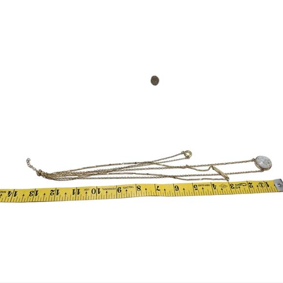 Womens Natural Stone Multilayer Pendant Long‎ Chain Necklace 14K Gold Plated - Picture 4 of 7